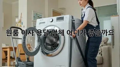 원룸 이사, 용달 업체 어디가 좋을까요?